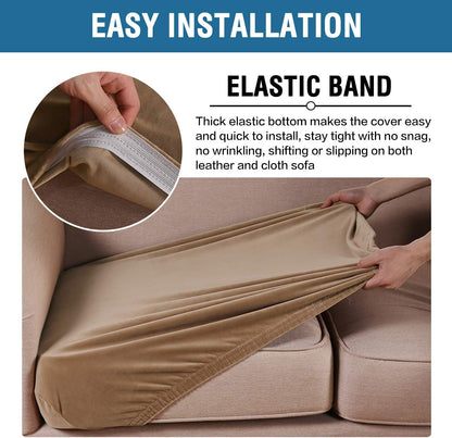 H.VERSAILTEX Velvet Stretch Couch Cushion Cover Plush Cushion Slipcover for Chair Loveseat Sofa