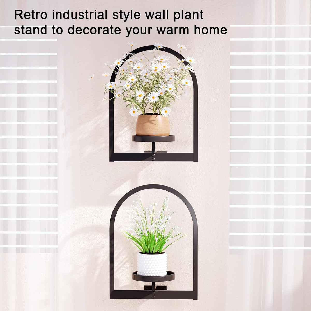 Wall Plant Holder, Wall Planter for Indoor Plants, Window Plant shelves for Multiple Plants Indoor