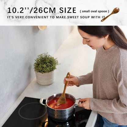 Wooden Spoons for Cooking, Nonstick Cooking Utensil Set with 10 Piece Acacia Wooden Spatulas and