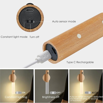 Montford Battery Operated Wall Sconces, Motion Sensor Night Light Magnetic Wall Light Rechargeable