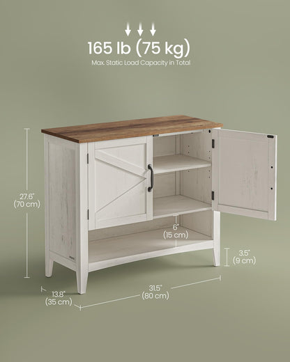 VASAGLE LIRY Collection - Shoe Cabinet, 3-Tier Shoe Storage Organiser, Traditional American Style