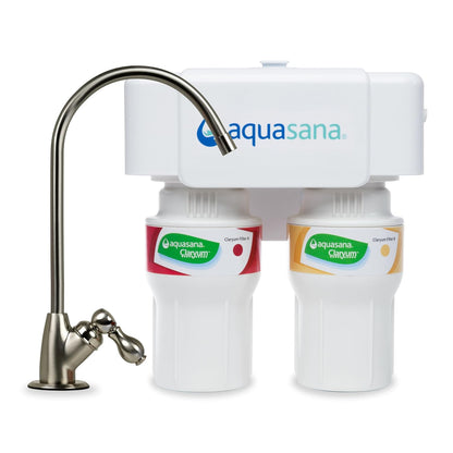 Aquasana Under Sink Water Filter System - Reduces PFAS, Lead, & Chlorine in Drinking Water - Under