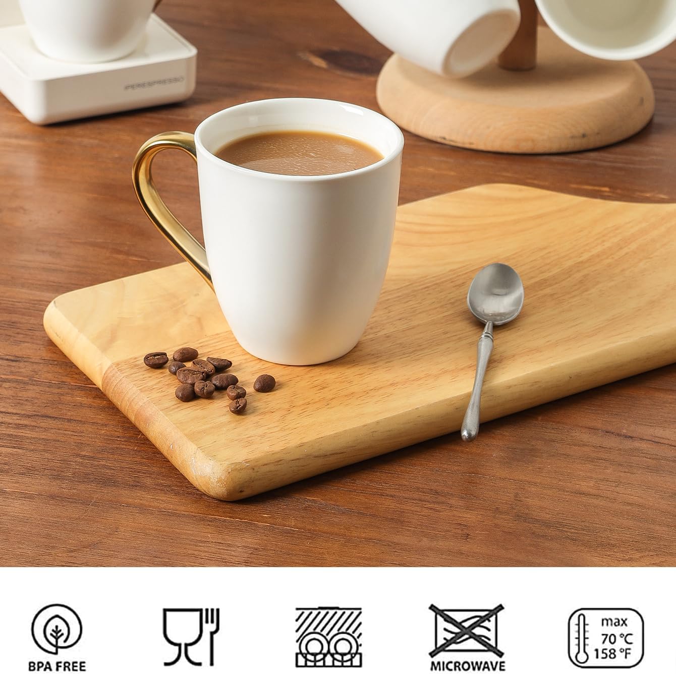 vicrays Coffee Mug Set, 11 Ounce, Set of 6, Ceramic Mug for Men, Women, Unique Glazed Mugs with