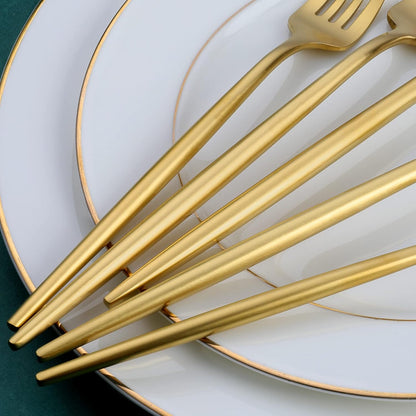 Matte Gold Silverware Set, OGORI 30-Piece Food Grade Stainless Steel Gold Flatware Set, Kitchen