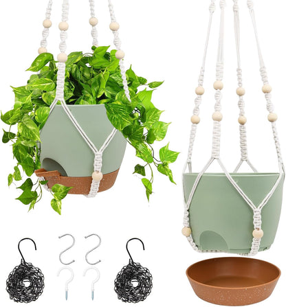Hanging Planters for Indoor Outdoor Plants, 2 Pack Self Watering Hanging Pots, Hanging Plant