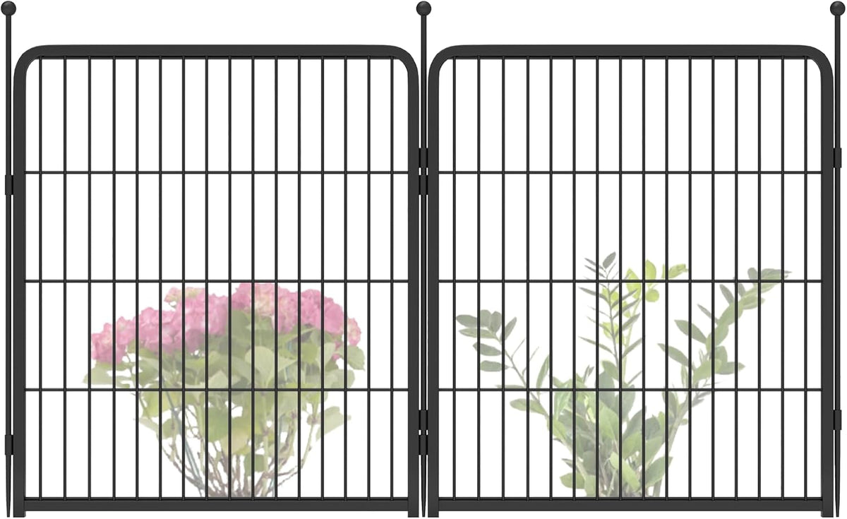FXW Garden Fence Outdoor for The Yard – 32in(H) x 4.5ft(L) Heavy Duty Metal Animal Barrier for Dog