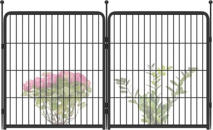 FXW Garden Fence Outdoor for The Yard – 32in(H) x 4.5ft(L) Heavy Duty Metal Animal Barrier for Dog