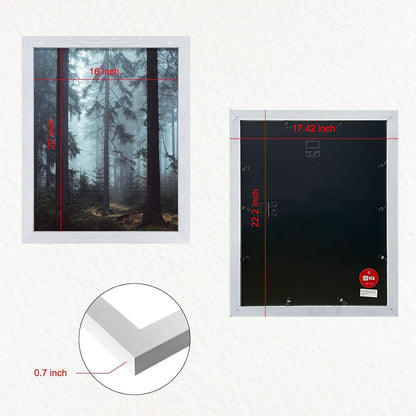 VCK 16x20 Poster Frames 3 Pack White MDF Wood and Polished Plexiglass Frame,Display Pictures in