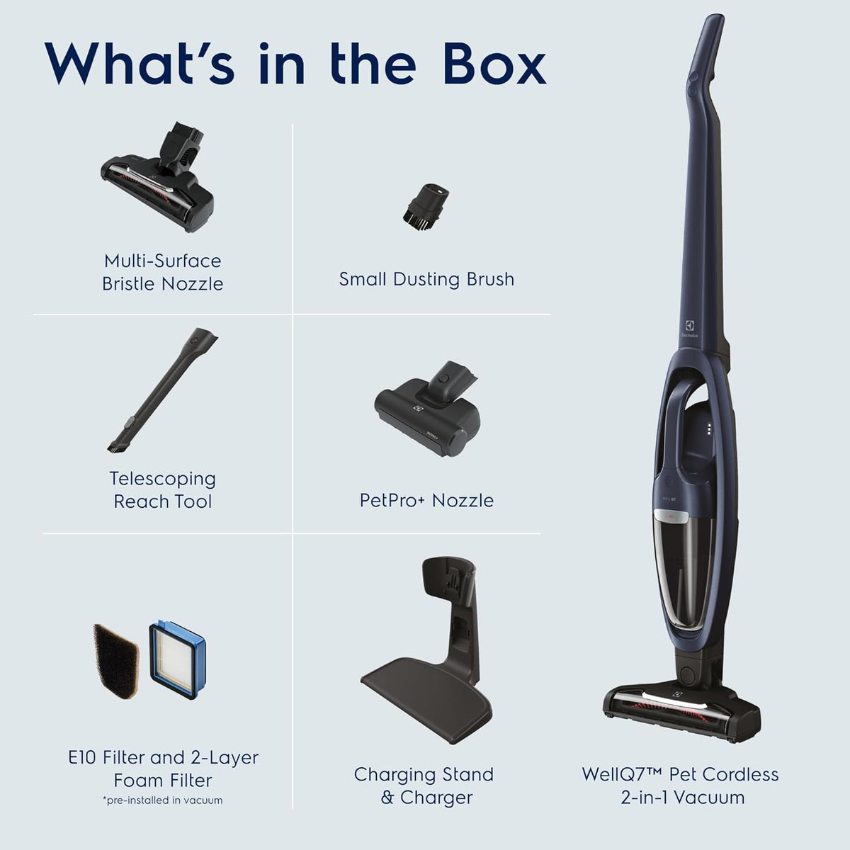 Electrolux WellQ7 Pet Cordless 2-in-1 Vacuum Cleaner with Motorized PetPro+ Nozzle for Easy Pet