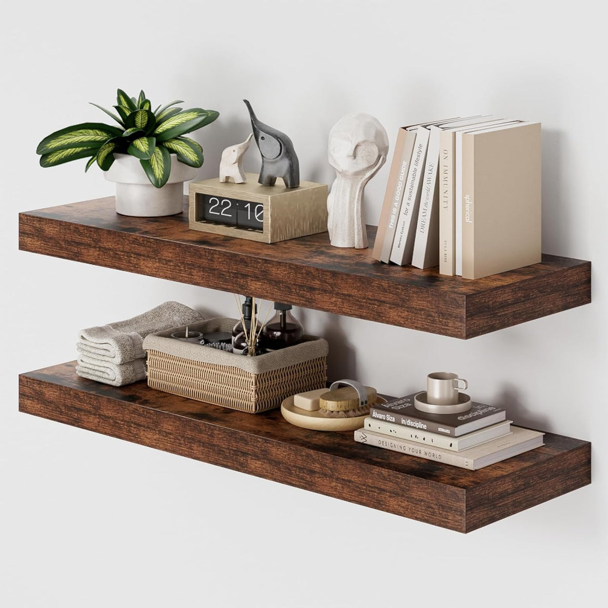 Heimlove 36 Inch Long Floating Shelf for Wall, 12" Deep Floating Shelves Wall Shelves for Bedroom
