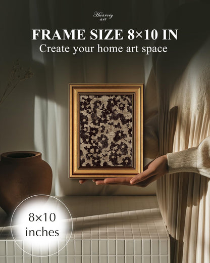 HUARCEY Gold Framed Vintage Wall Art for Living Room, Flowers Painting Prints Shelf Decor for