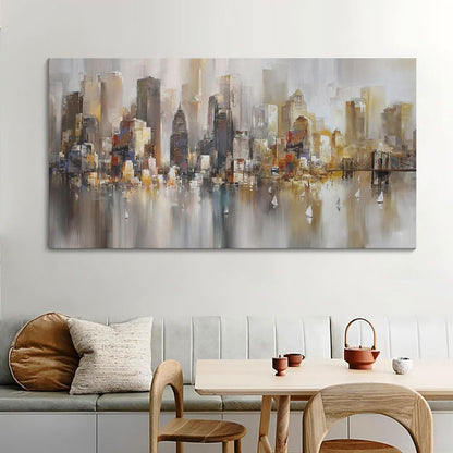 New York City Wall Art - Modern Abstract Wall Art for Living Room, Office & Bedroom Cityscape &