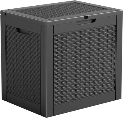 Vixzen 31 Gallon Resin Deck Box - Lockable Outdoor Storage for Patio Cushions, Garden Tools, Pool