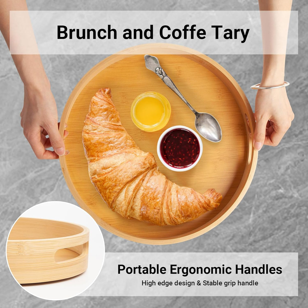 10in Bamboo Lazy Susan Organizer for Countertop and Cabinet with Large and Stable Chassis,Round