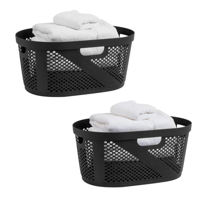Mind Reader 40L Ventilated Laundry Baskets, Lightweight Clothes Hamper with Cutout Handles for
