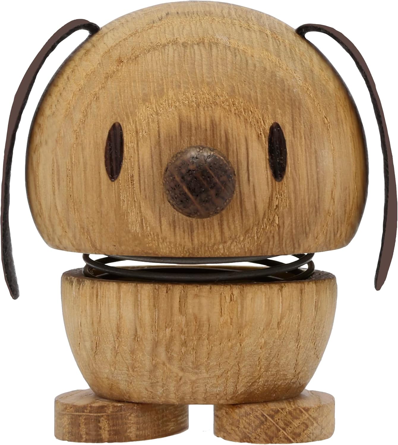 Hoptimist Dog Oak Bimble, Woody Brown, Home Decor Ornament - Danish Design, Wood W/Metal Spring