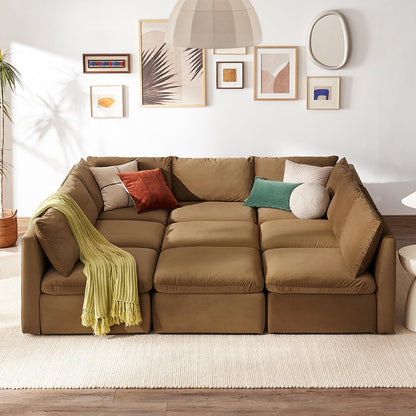 mopio Oversized Modular Sectional Sofa with Fully Removable Covers and Storage, Convertible U