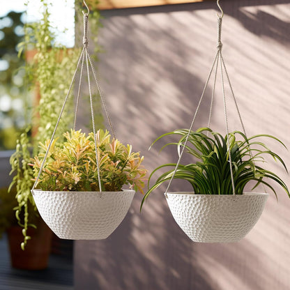 LA JOLIE MUSE Hanging Planters for Outdoor Plants, Large Hanging Planter with Drain Holes, Outdoor