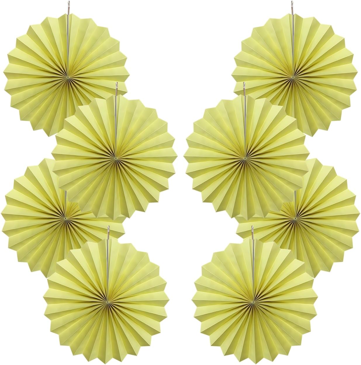 Yellow Hanging Paper Fans,Yellow Accessories Paper Decorations for Party,Color Party