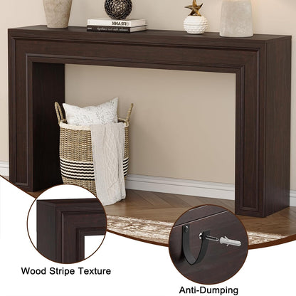 Rresyet 55 Inch Long Console Table, Sofa Table Behind Sofa, Wooden Entryway Table, Farmhouse