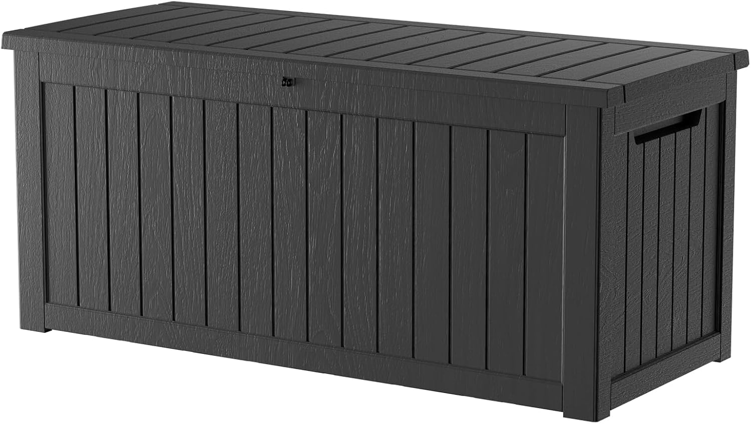 270 Gallon Lockable Resin Deck Box, Waterproof & UV-Resistant Outdoor Storage Box for Outdoor