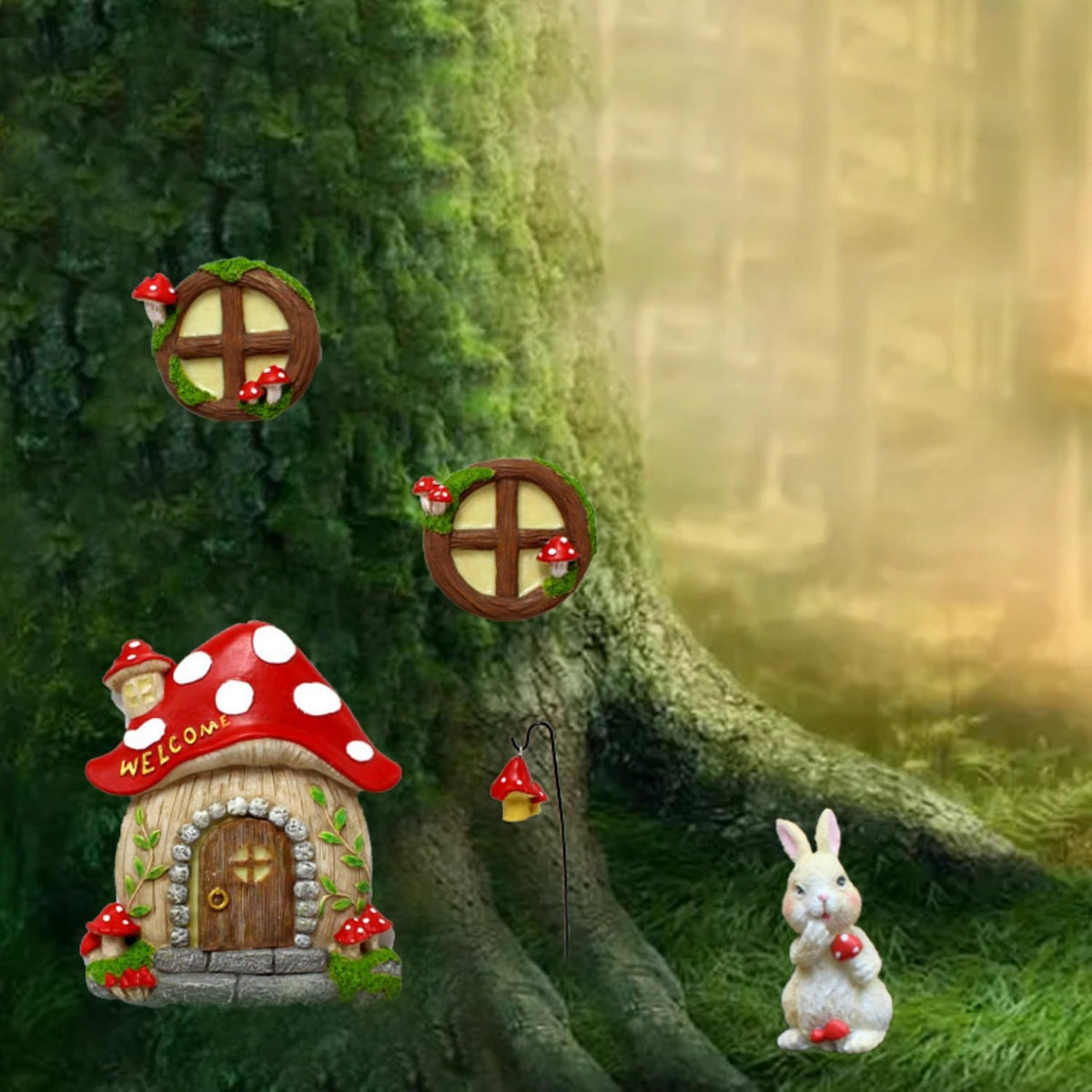 Garden Fairy Decor for Outside Wall Tree Decoration Fairy Door and Window Accessories, Butterfly