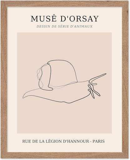 Poster Master Vintage Poster - Retro One Line Snail Drawing Print - Snail Line Art - Minimal Gift
