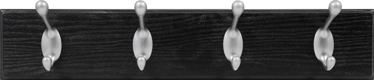 HIGH & MIGHTY 515708 Coat Rack 4 Hook Rail, Easy Tool-Free Dry Wall Installation, Holds up to