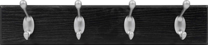 HIGH & MIGHTY 515708 Coat Rack 4 Hook Rail, Easy Tool-Free Dry Wall Installation, Holds up to