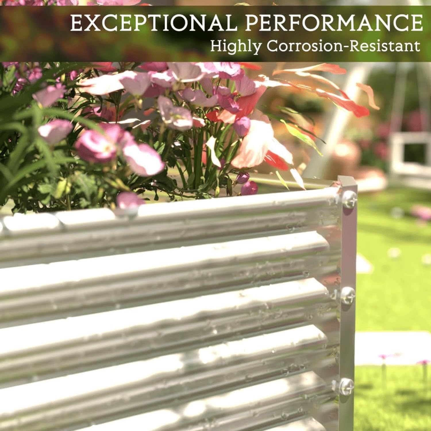 2 Pack 6x3FT Tall Galvanized Raised Garden Bed Outdoor,Metal Garden Bed for Vegetables,Steel Raised