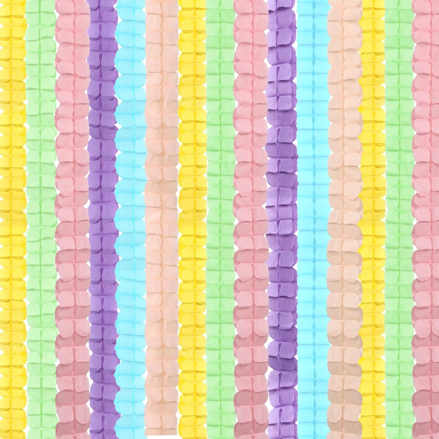 Pastel Rainbow Party-Decorations Streamers Garland - 12pcs 4-Leaf Clover Paper Streamer Baby Shower