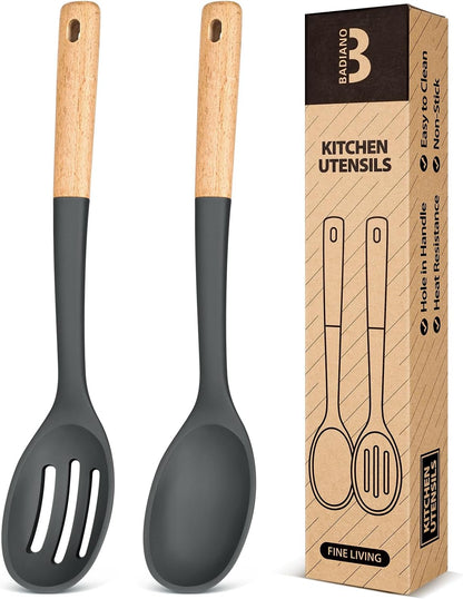 Silicone Cooking Spoons, Great for Scooping Sides and Serving Hearty Stews, BPA-Free Matte