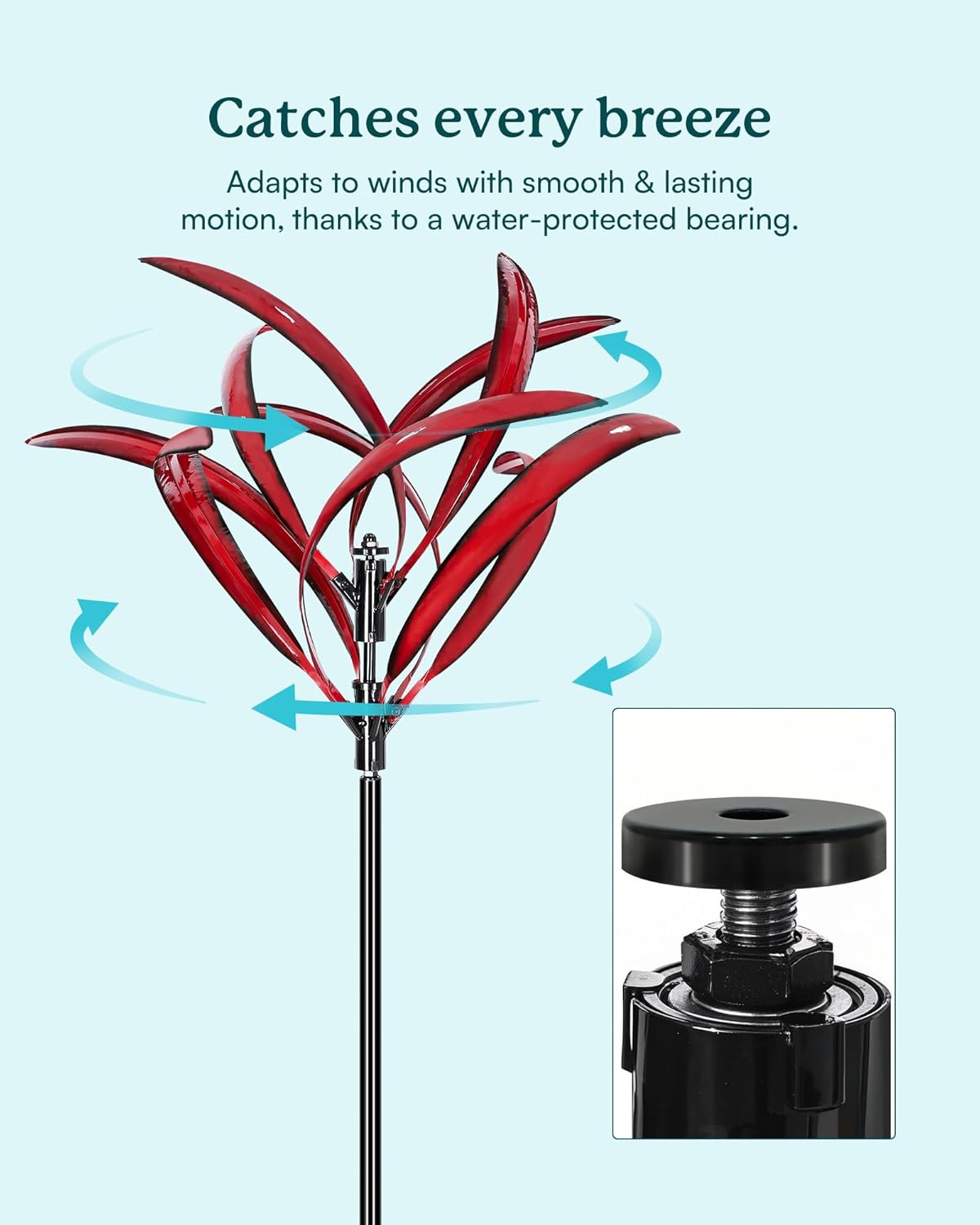 82 inch Wind Spinners Outdoor - Extra Large Metal Wind Sculptures & Spinner with Stake, Big