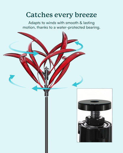 82 inch Wind Spinners Outdoor - Extra Large Metal Wind Sculptures & Spinner with Stake, Big