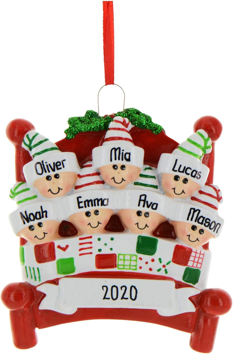 Bedtime Family of 7 Ornament 2025 Personalized Family Christmas Ornaments 2025 | Tucked Together