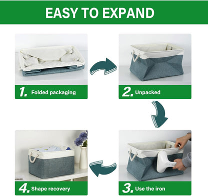 Bidtakay Fabric Storage Baskets for Shelves 3 Pack Large Storage Bins for Organizing Linen