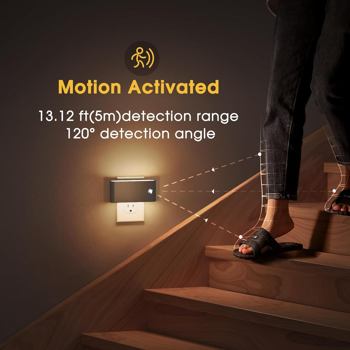 Briignite Motion Sensor Night Light, 2 Pack Motion Activation Night Lights Plug into Wall, Auto On
