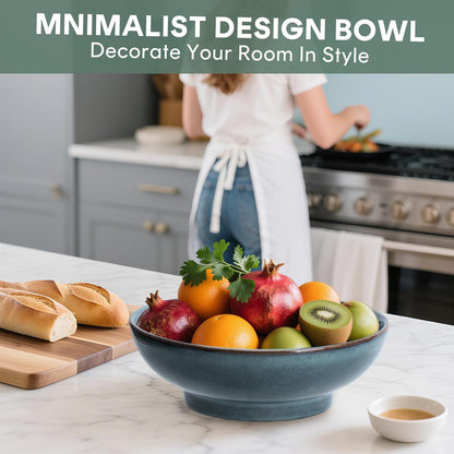 10" Decorative Bowl,Ceramic Fruit Bowl for Kitchen Counter,Coffee Table, Dining Room,Table