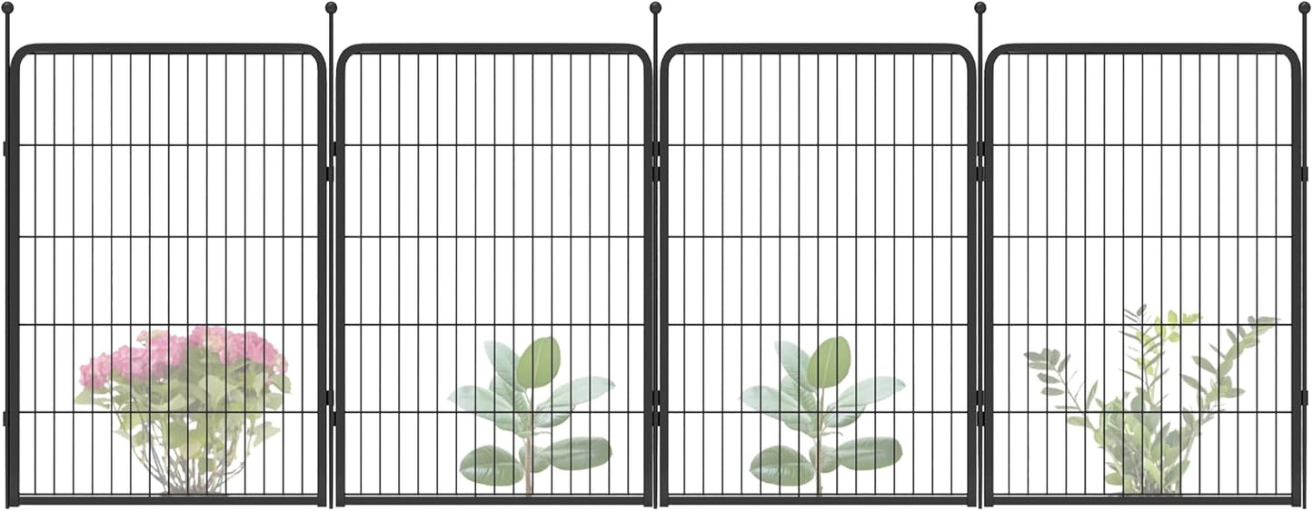FXW Garden Fence Outdoor for The Yard – 40in(H) x 9.0ft(L) Heavy Duty Metal Animal Barrier for Dog
