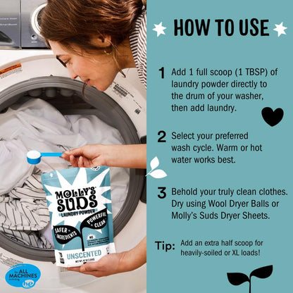 Molly's Suds Original Laundry Detergent Powder | Clean Laundry Detergent Powder for Sensitive Skin