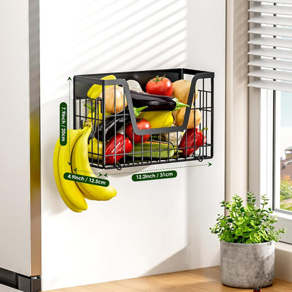 Magnetic Shelf for Fridge, Fruit Potato and Onion Storage Bins, Magnetic Spice Rack Shelves for