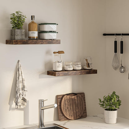 Floating Shelves for Wall, 24"W x 6.7"D x 1.5"H, Wooden Wall Mounted Display Shelf with Invisible