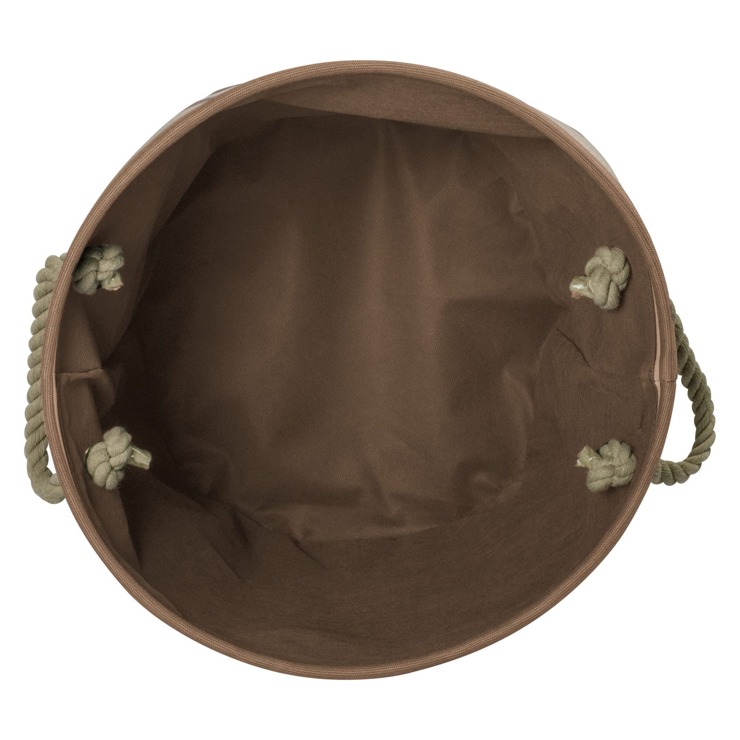 Bone Dry Pet Storage Collection Striped Paw Patch Bin, Medium Round, Brown