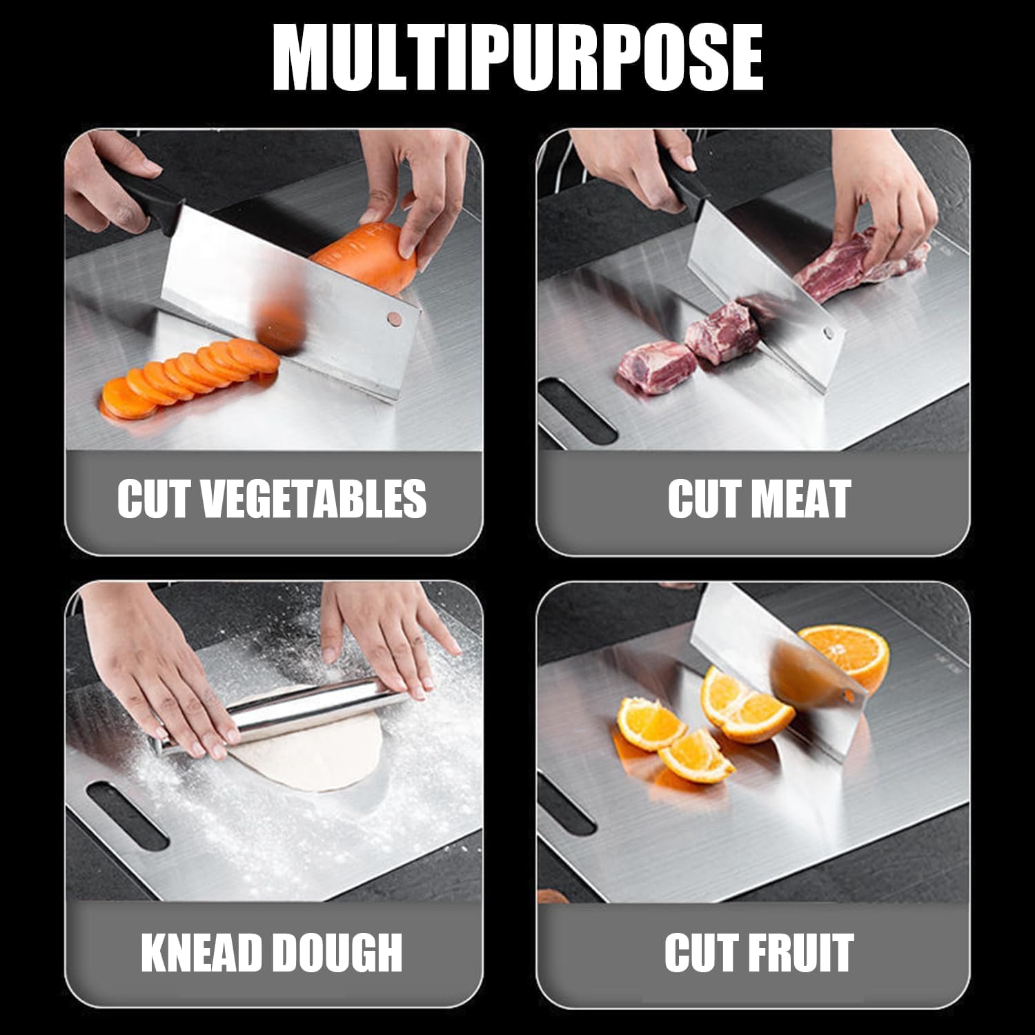 Titanium Cutting Board - 2025 New Upgrade 100% Pure Titanium Cutting Boards for Kitchen Double