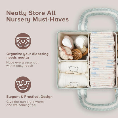 PeraBella XL Diaper Caddy Organizer With Handle, Baby Shower Gifts Basket Bag, Registry Search Must