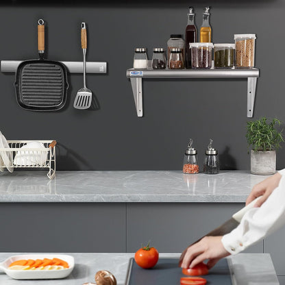 HARDURA Stainless Steel Shelf 14" x 24", 240lb Commercial Shelves Wall Mount Metal Shelving with