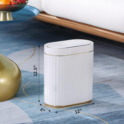 ELPHECO Automatic Motion Sensor Trash Can - 2 Gallon Slimline for Bathroom, Bedroom, Kitchen