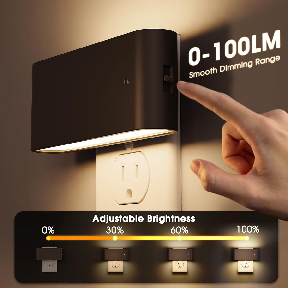 Briignite Night Lights Plug into Wall, 2 Pack, LED Night Light with Dusk to Dawn Light Sensor