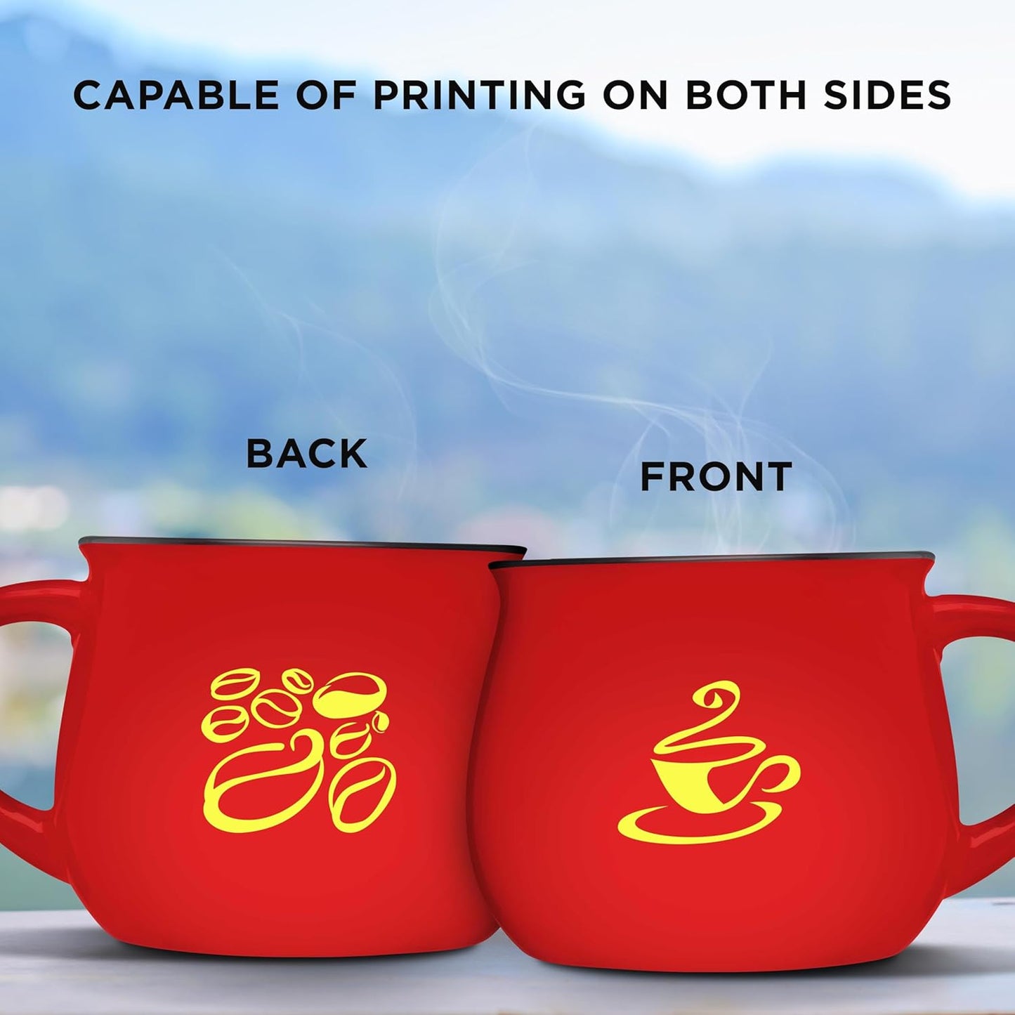 Custom Glazed Campfire Coffee Mugs 12 oz. Set of 100, Personalized Bulk Pack - Perfect for Coffee