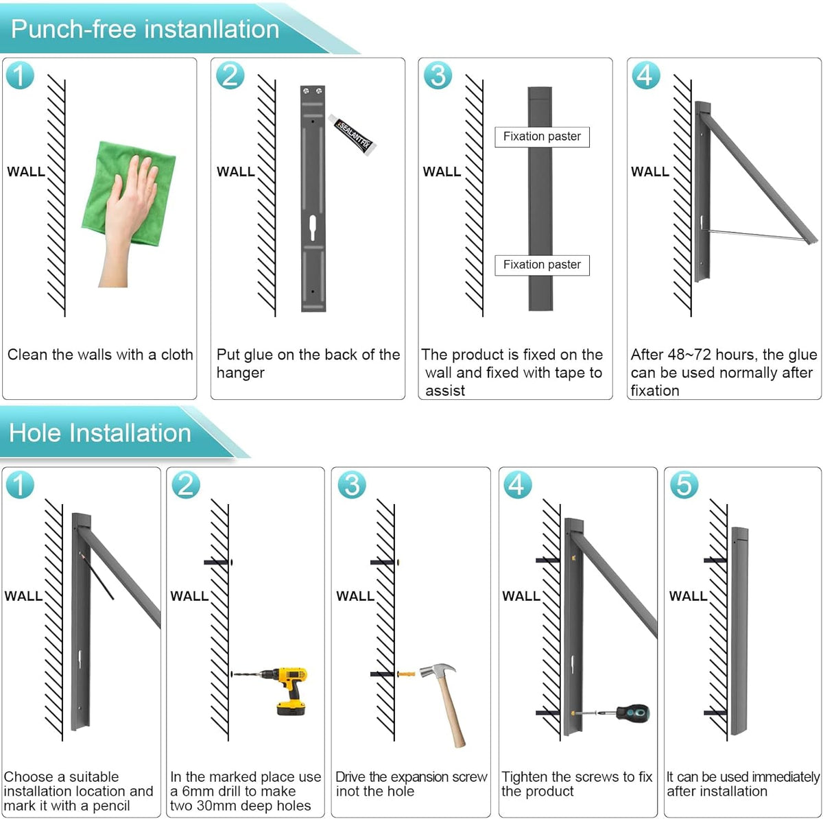 Retractable Clothes Drying Rack,Space Saver Wall Mounted Folding Hanger for Laundry Room, Closet